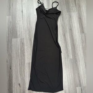 Tight Long Black Dress with a Slit